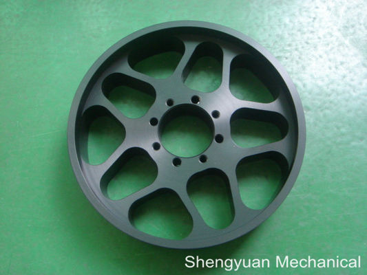 Al6061 ดำ Anodize ชิ้นส่วน Precision เปิดขนาดใหญ่ Chromira กลองไดรฟ์ Pully