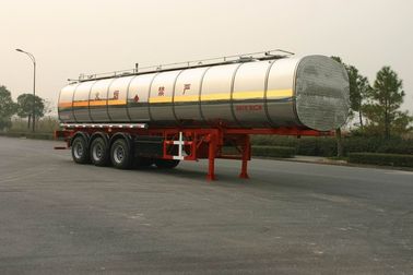 42000 ลิตรของเหลวถังรถบรรทุก 3 เพลาเคมี Semi-Trailer เหล็กอลูมิเนียม