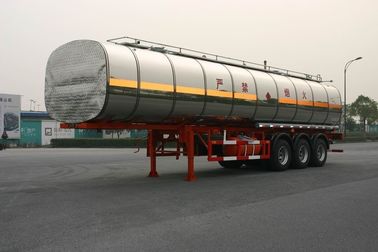 42000 ลิตรของเหลวถังรถบรรทุก 3 เพลาเคมี Semi-Trailer เหล็กอลูมิเนียม