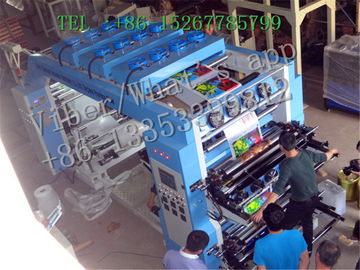 4 เครื่องสีเฟล็กโซพิมพ์สำหรับการพิมพ์ม้วนกระดาษ / ฟิล์มพลาสติก